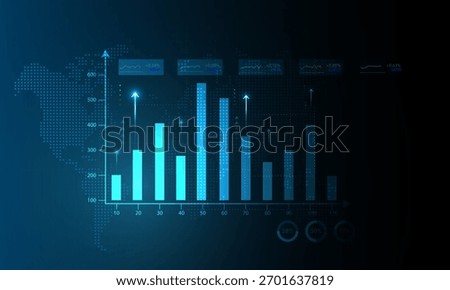 Financial market data analysis graph technology connection concept background