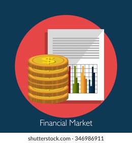 Financial market graphic design, vector illustration eps10