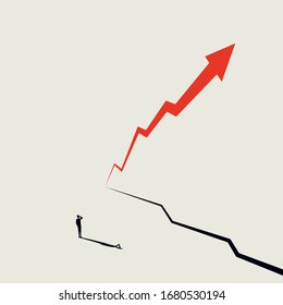 Financial Market Growth, Soaring, Recovery Vector Concept. Symbol Of Success, Strong Performance, Improvement. Minimal Art Style Design. Eps10 Illustration.