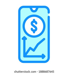 financial market monitoring mobile app color icon vector. financial market monitoring mobile app sign. isolated symbol illustration