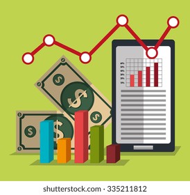 Financial market statistics graphic design, vector illustration
