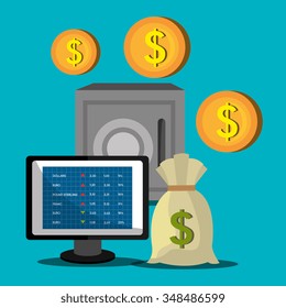 Financial market and stock market graphic design, vector illustration
