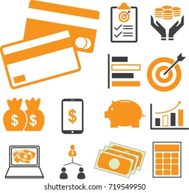 Financial marketing icon set, Vector illustration EPS10