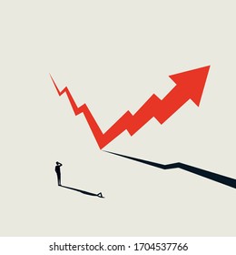 Concepto de vector de recuperación de los mercados financieros con flecha en aumento después del otoño. Símbolo de esperanza, éxito y crecimiento. Perspectivas financieras positivas después de la recesión, la crisis. Ilustración Eps10.