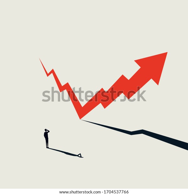 Financial\
markets recovery vector concept with arrow rising after fall.\
Symbol of hope, success and growth. Positive financial outlook\
after recession, crisis. Eps10\
illustration.