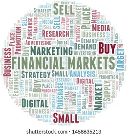 Financial Markets word cloud. Vector made with text only