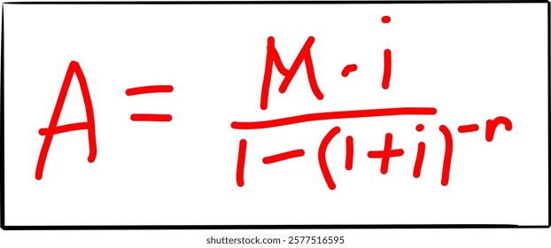 financial mathematical annuity formula, in Doodle style