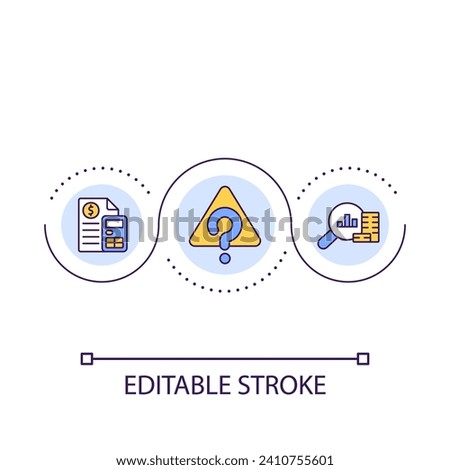 Financial matters loop concept icon. Accounting and finance management. Fiscal review abstract idea thin line illustration. Isolated outline drawing. Editable stroke. Arial font used