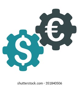 Financial Mechanics vector icon. Style is bicolor flat symbol, soft blue colors, rounded angles, white background.