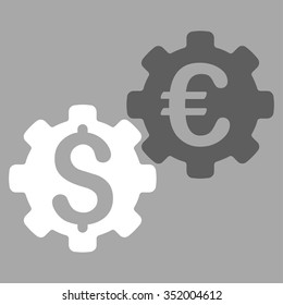 Financial Mechanics vector icon. Style is bicolor flat symbol, dark gray and white colors, rounded angles, silver background.