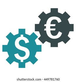 Financial Mechanics vector icon. Style is bicolor flat symbol, soft blue colors, white background.