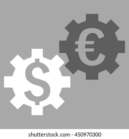 Financial Mechanics vector icon. Style is bicolor flat symbol, dark gray and white colors, silver background.