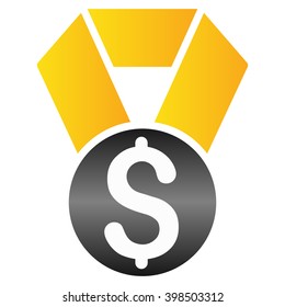 Financial Medal vector toolbar icon for software design. Style is a gradient icon symbol on a white background.