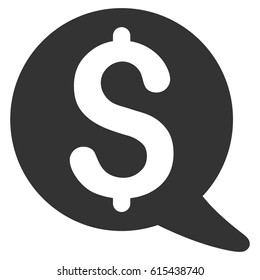 Financial Message Balloon vector icon. Flat gray symbol. Pictogram is isolated on a white background. Designed for web and software interfaces.