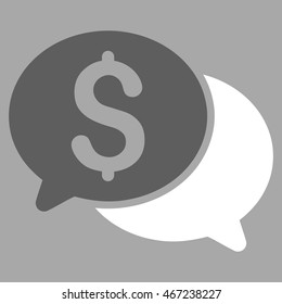 Financial Messages icon. Vector style is bicolor flat iconic symbol with rounded angles, dark gray and white colors, silver background.