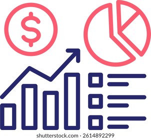 Financial Metrics Icon Color Vector Illustration
