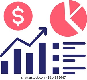 Financial Metrics Icon Fill Vector Illustration