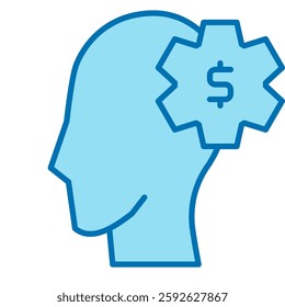 Financial mindset icon, growth habit