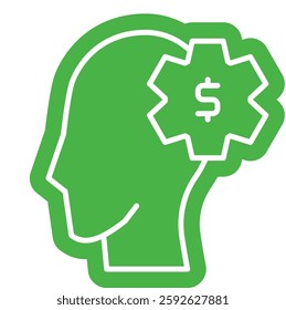 Financial mindset icon, growth habit