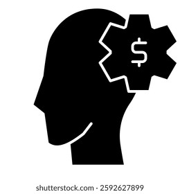 Financial mindset icon, growth habit