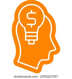 Financial mindset icon, growth habit