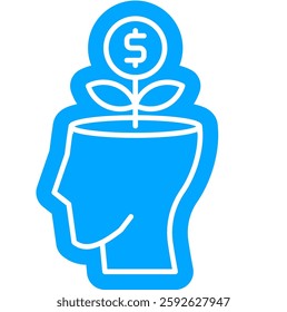 Financial mindset icon, growth habit