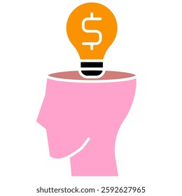 Financial mindset icon, growth habit