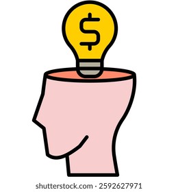 Financial mindset icon, growth habit