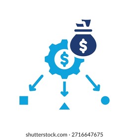 Icono de modelo financiero Ilustración vectorial mixta