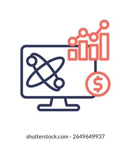 Ilustração do Vetor de Cor da Linha de Ícone do Financial Modeling