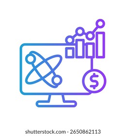 Ilustração do Vetor de Gradiente da Linha de Ícone do Financial Modeling