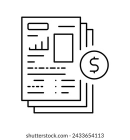 financial modeling line icon vector. financial modeling sign. isolated contour symbol black illustration