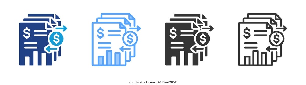 Financial Modelling icon set multiple style collection