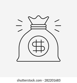 Financial Money Bag Line Icon