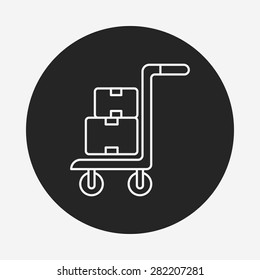 financial money cart line icon