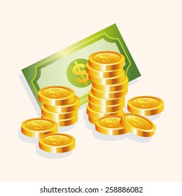 Financial money cash theme elements