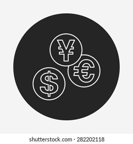financial money symbol line icon