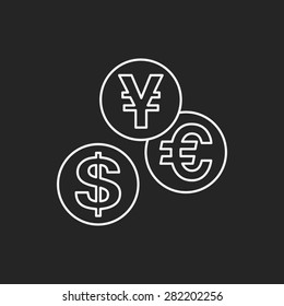 financial money symbol line icon