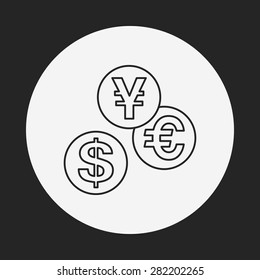 financial money symbol line icon