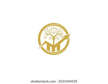 financial with money tree logo design with vector icon template and white background