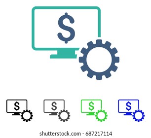 Financial Monitoring Options flat vector pictogram. Colored financial monitoring options gray, black, blue, green pictogram versions. Flat icon style for graphic design.