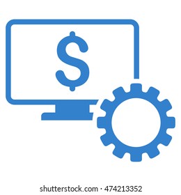 Financial Monitoring Options icon. Vector style is flat iconic symbol with rounded angles, cobalt color, white background.