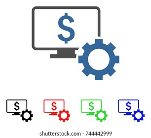 Financial Monitoring Options icon. Vector illustration style is a flat iconic financial monitoring options symbol with black, red, green, blue color variants. Designed for web and software interfaces.