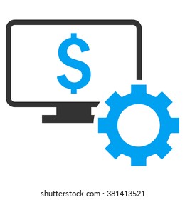 Financial Monitoring Options vector icon. Style is bicolor flat symbol, blue and gray colors, white background.