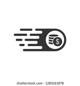 Financial movement, income, expense. Vector icon isolated on white background.