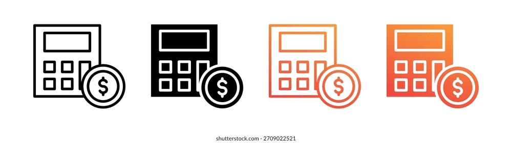 Vector de conjunto de iconos de estilo múltiple financiero
