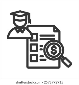 Financial Need Outline Icon Vector Illustration