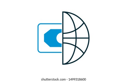 financial network, global currency, global finance icon vector illustration.