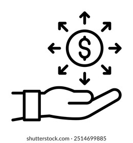 Ilustração do vetor de linha de ícone da Rede Financeira