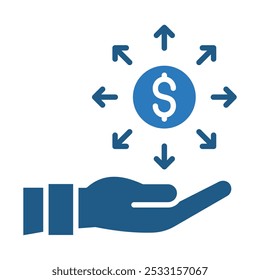 Financial Network icon line vector illustration
